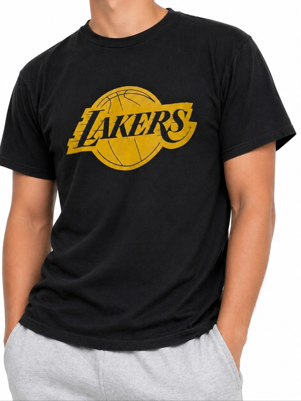 Kobe Bryant #24 Lakers Majestic NBA T-Shirt Black Double Sided Graphic Tee